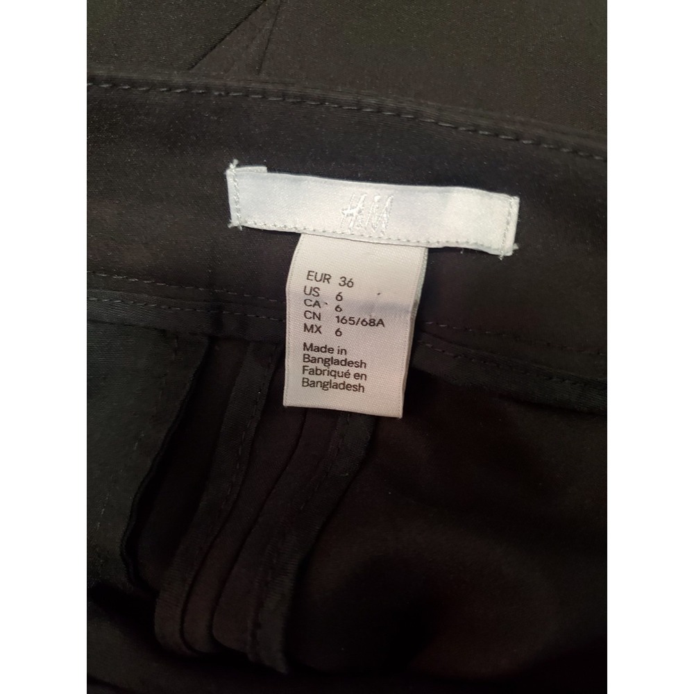 H&M Black Slim Ankle Capri Pants Womens Size 6 EUR 36 Regular Waist - Picture 7 of 8